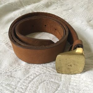 Vintage Calvin Klein gold buckle leather belt